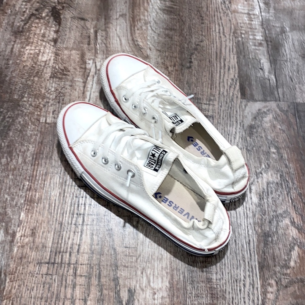 White low top converse. Women’s size 9.